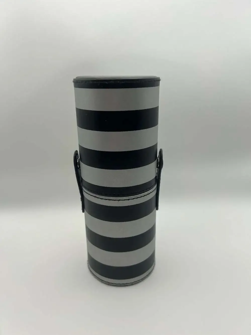 BH Cosmetics Black and White Striped Cylindrical Makeup Brush Holder